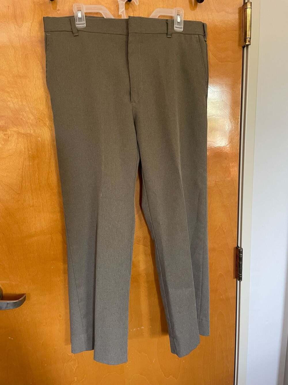 Vintage Talon Zipper Flat Front Taupe Brown Dress Pants